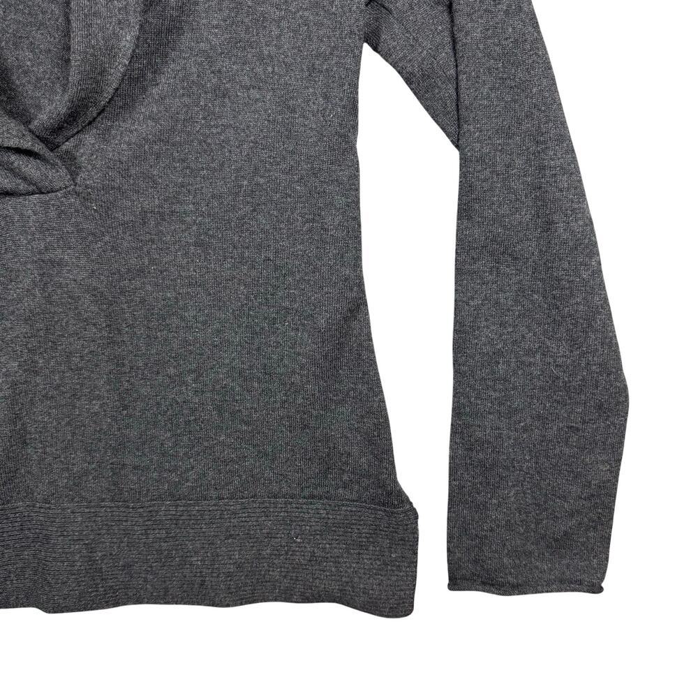 J.Crew Women's Charcoal Gray Wool/Cashmere Blend Shawl Neck Sweater - Medium - Picture 4 of 9